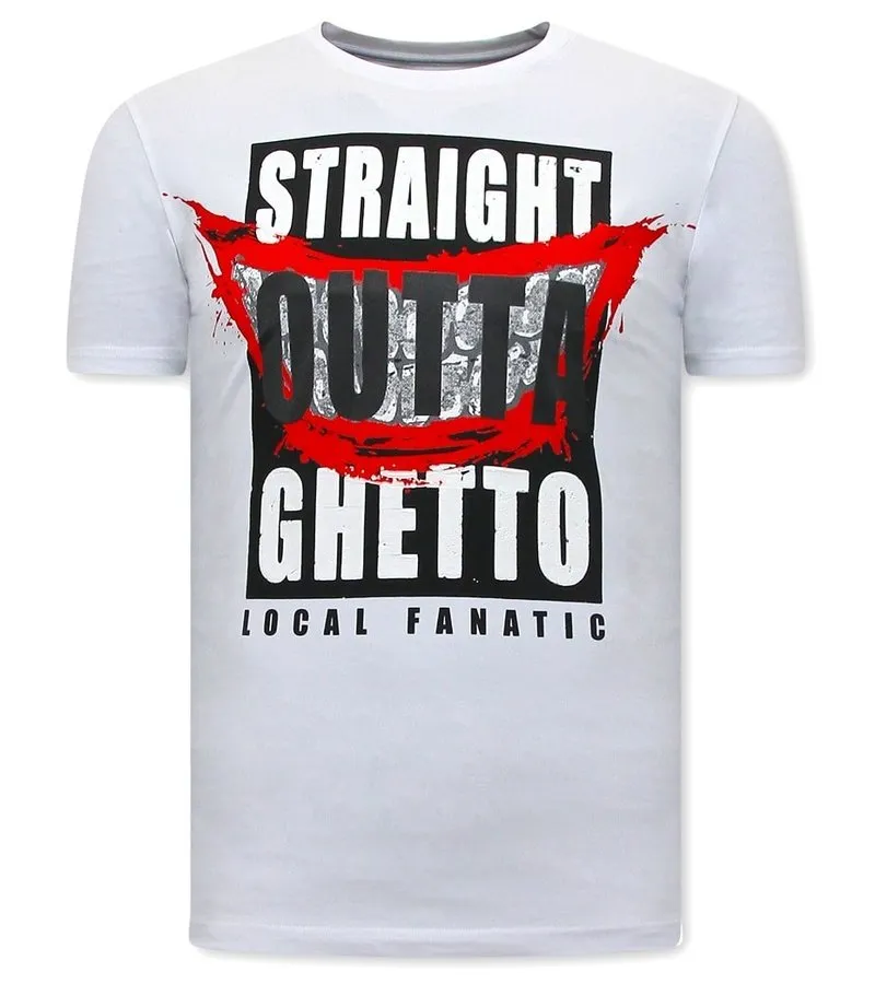 CAMISETAS HOMBRE STRAIGHT OUTTA GHETTO  BLANCO
